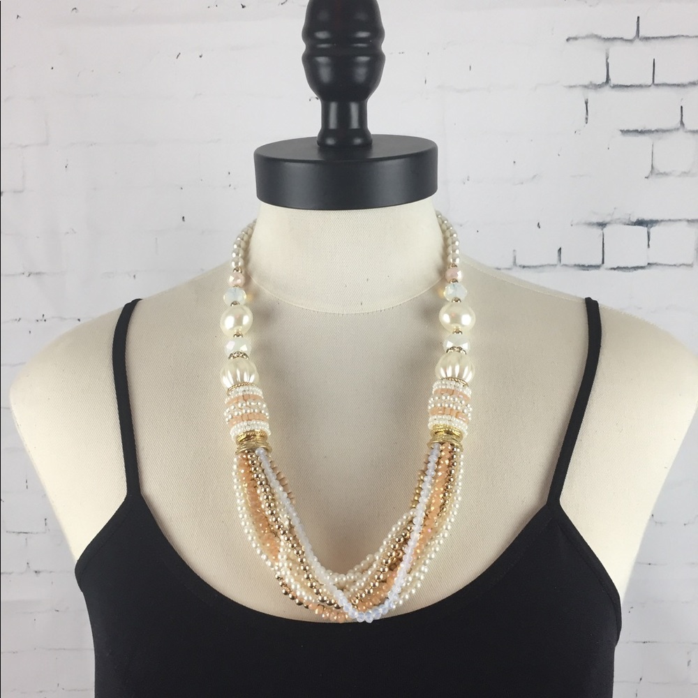 Multi strand pearl necklace